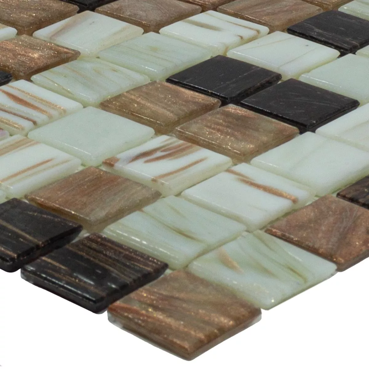 Glass Mosaikk Lima Gull Effekt Brun Hvit Mix Glass Mosaikk Lima Gull Effekt Brun Hvit Mix