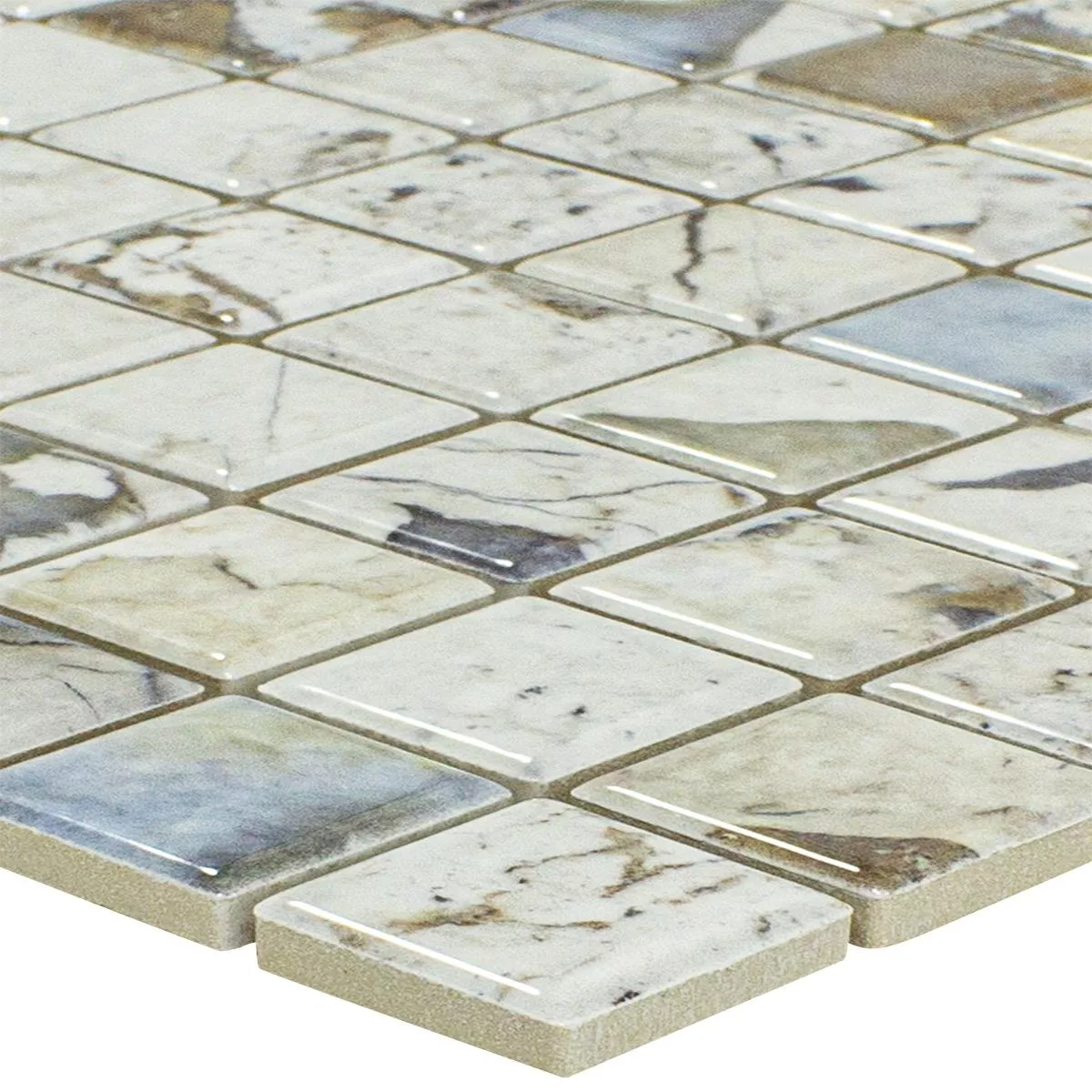 Keramisk Mosaikk Fliser Elysium Marmor Utseende Beige 23