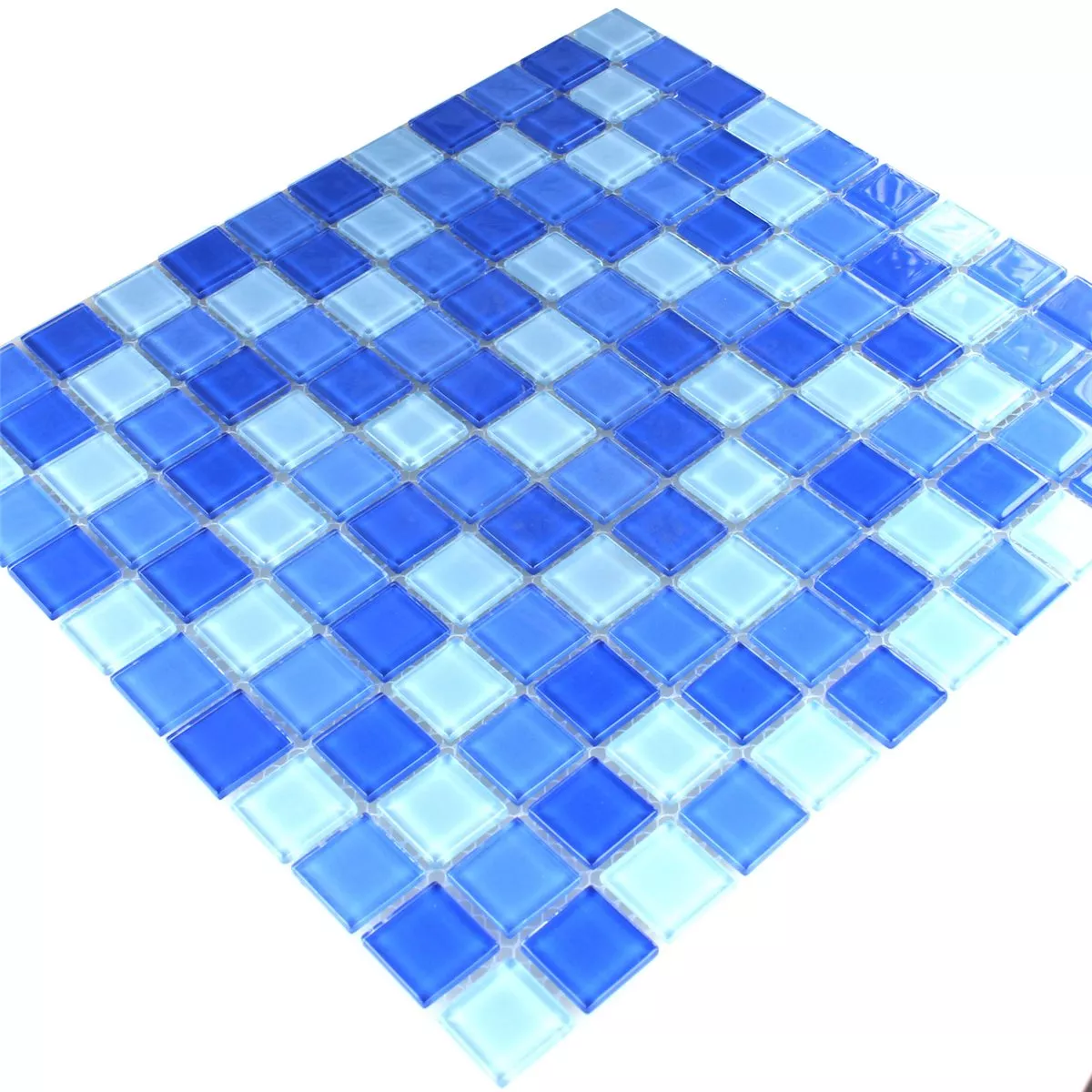 Mosaikkfliser Glass Lyse Blå 25x25x4mm