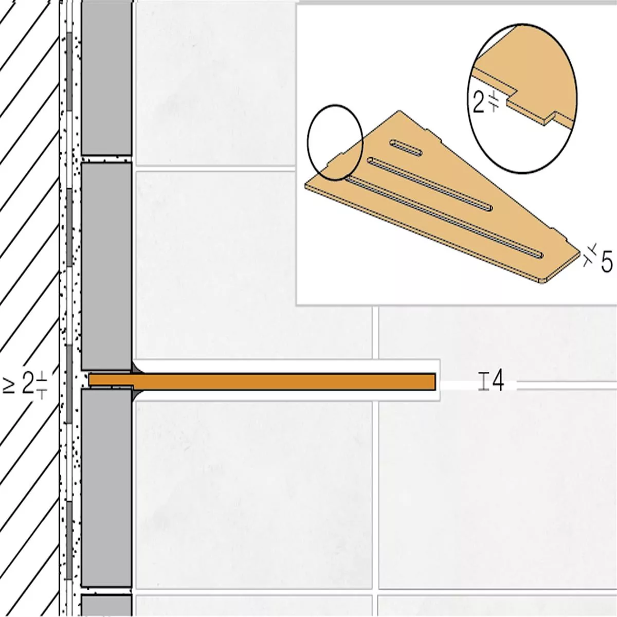 Vegghylle dusjhylle Schlüter firkantet 15,4x29,5cm firkantet elfenben