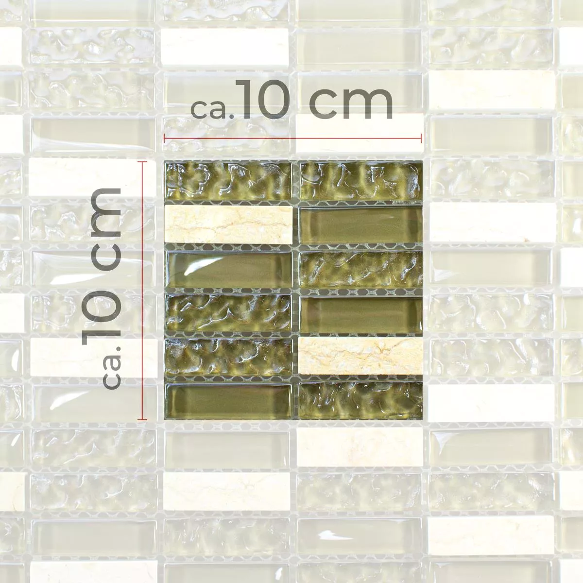 Mønster fra Glass Naturstein Mosaikkfliser Mantra Beige