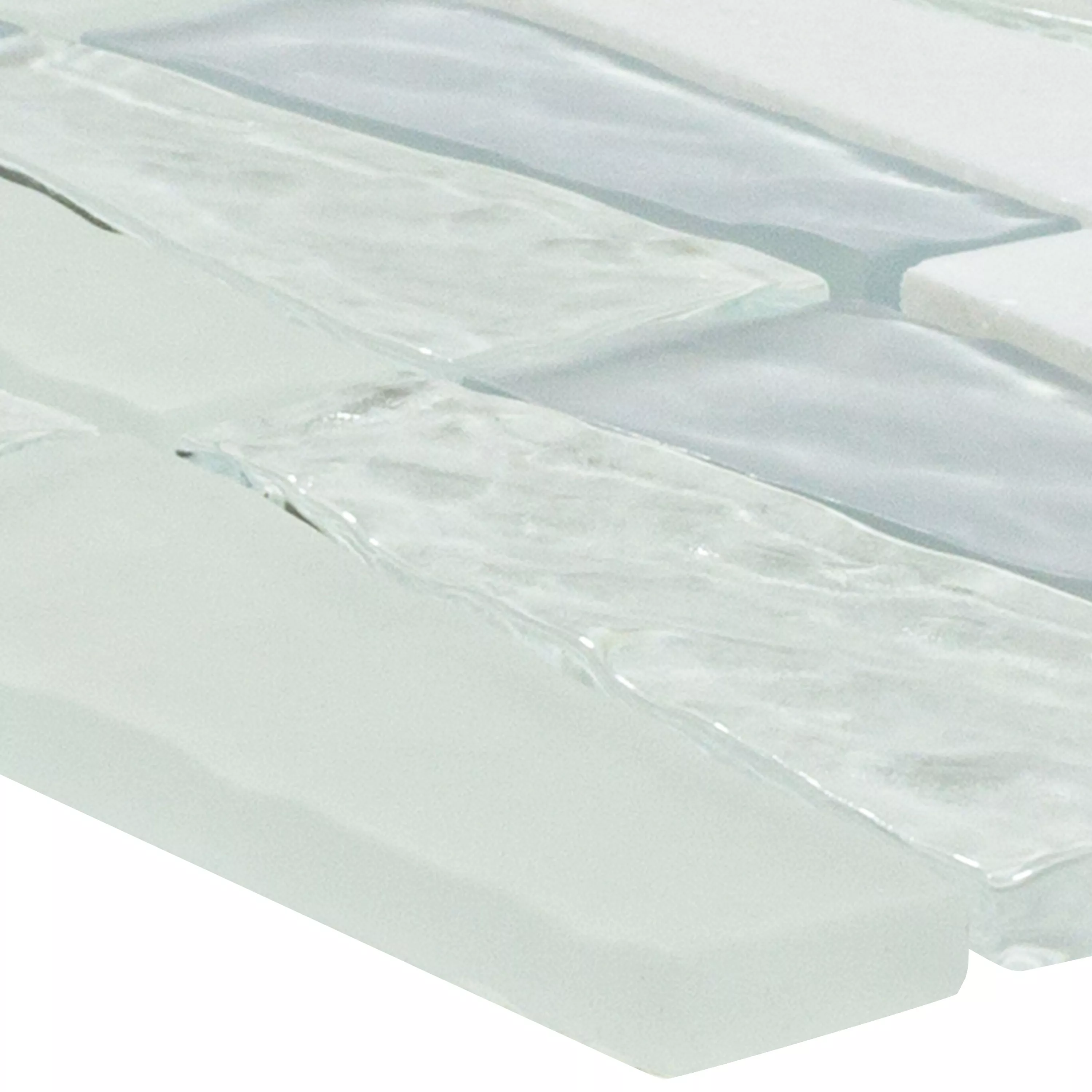 Mønster fra Glass Naturstein Mosaikk Fliser Marseille Hvit Mix 