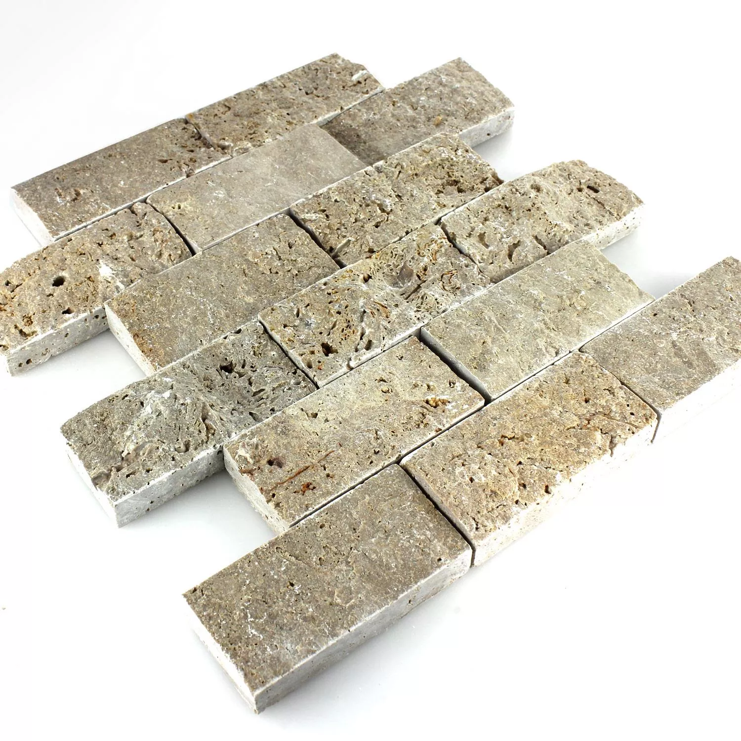 Mosaikkfliser Naturstein 3D Sumba Noce Brick