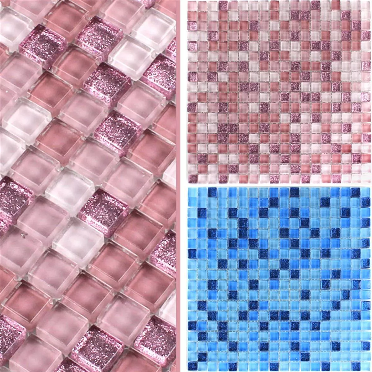 Glass Mosaikk Fliser Lemuy Glitter