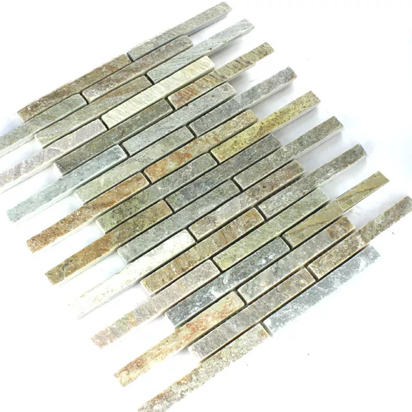 Mønster fra Mosaikkfliser Naturstein Kvartsitt Beige Mix Sticks