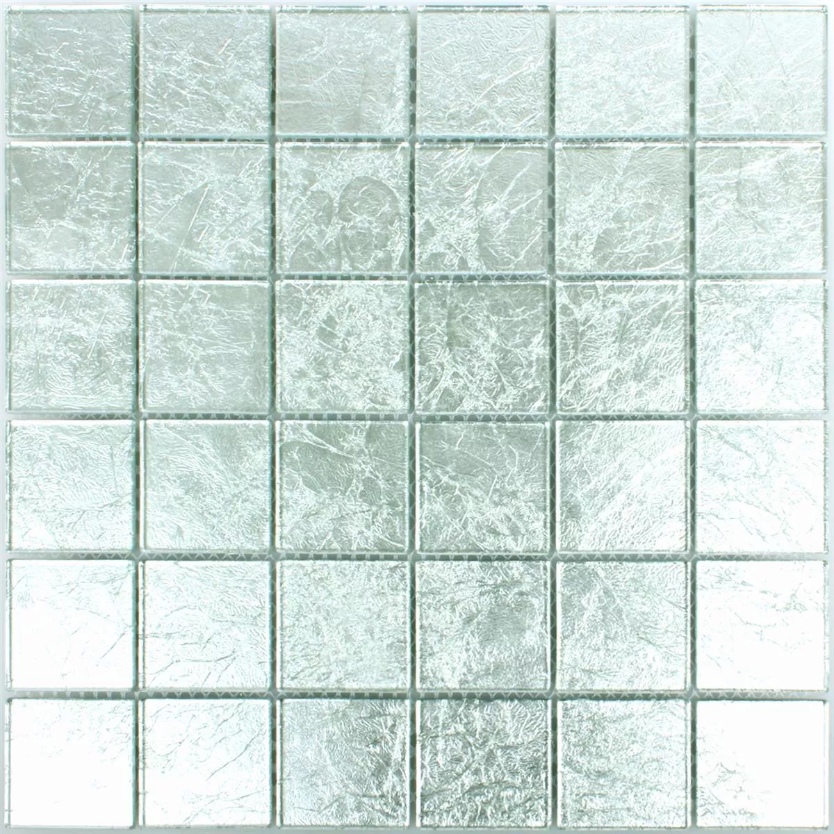 Mosaikkfliser Glass Lucca Sølv 48x48x4mm