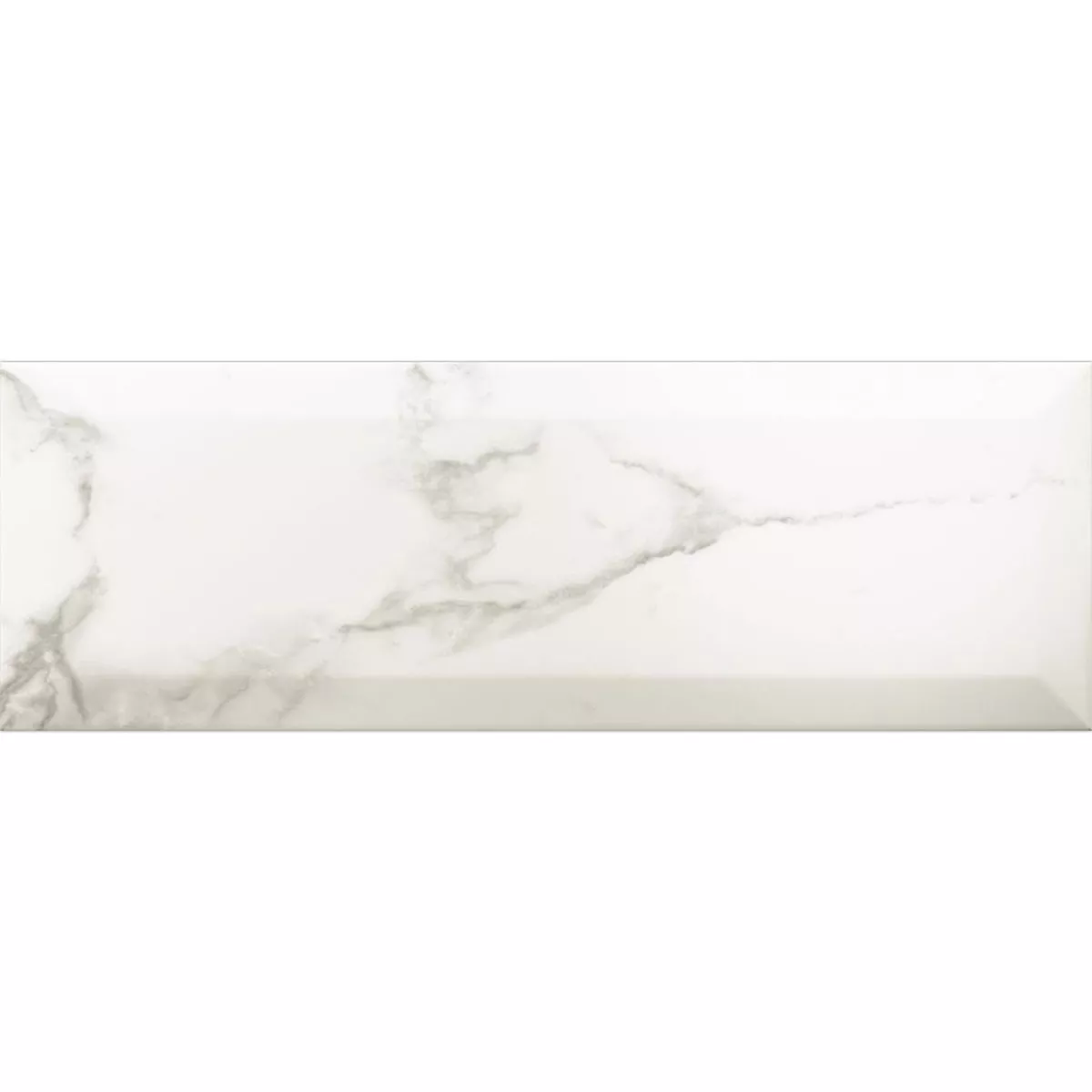 Metro Veggfliser Girona Marmor Utseende Fasett Hvit Frostet 10x30cm Metro Veggfliser Girona Marmor Utseende Fasett Hvit Frostet 10x30cm