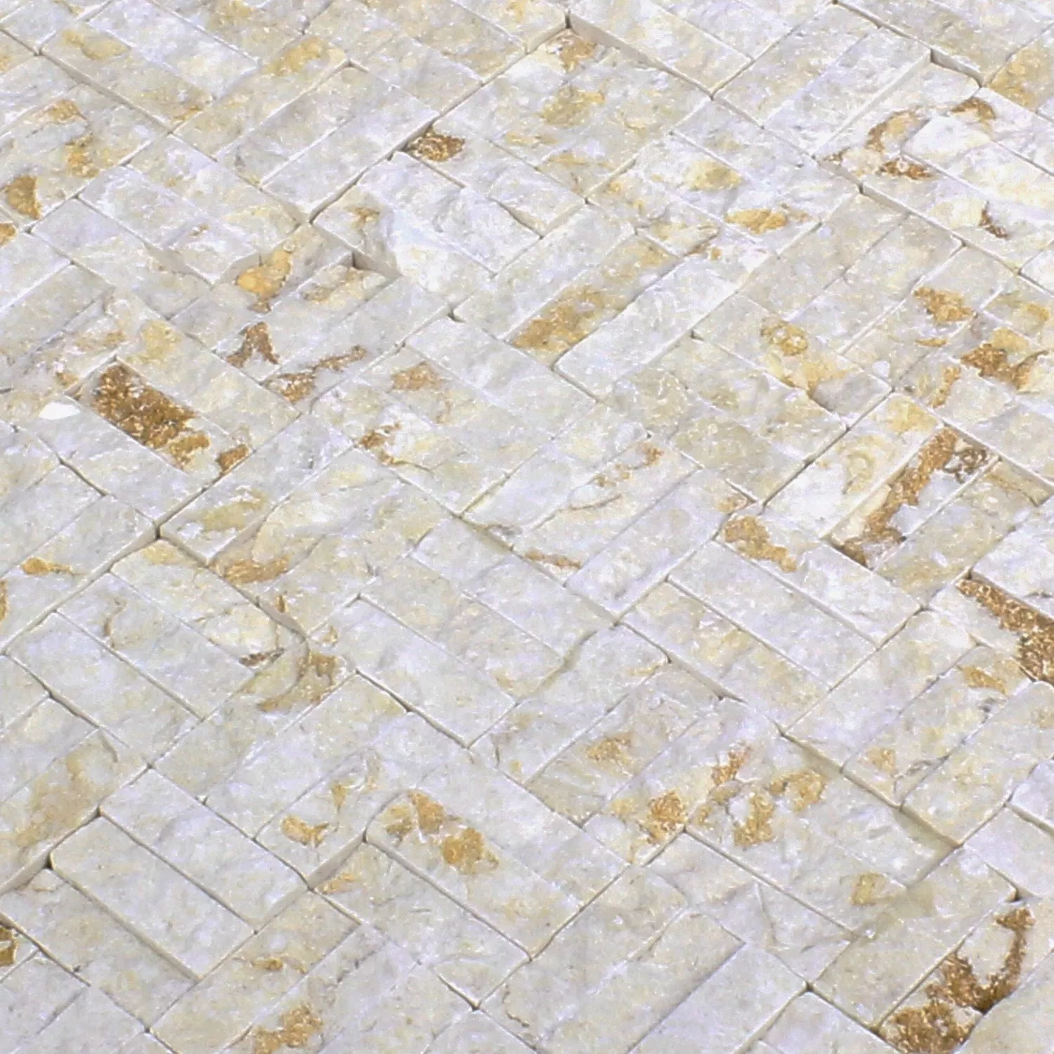 Mønster fra Mosaikkfliser Naturstein Parkett Splitface 3D Beige