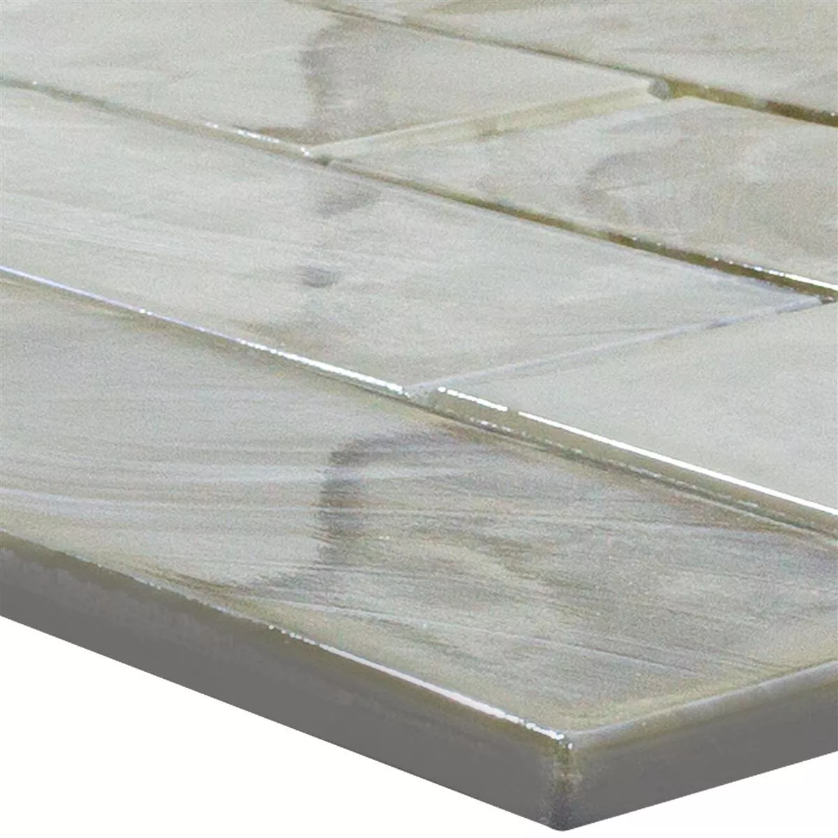 Glass Mosaikk Fliser Andalucia Brick Grå Glass Mosaikk Fliser Andalucia Brick Grå