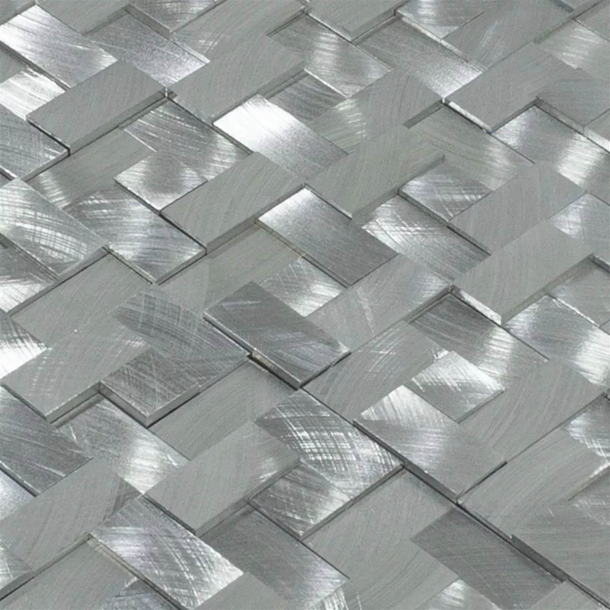 Aluminium Metall Mosaikkfliser Quantum Sølv