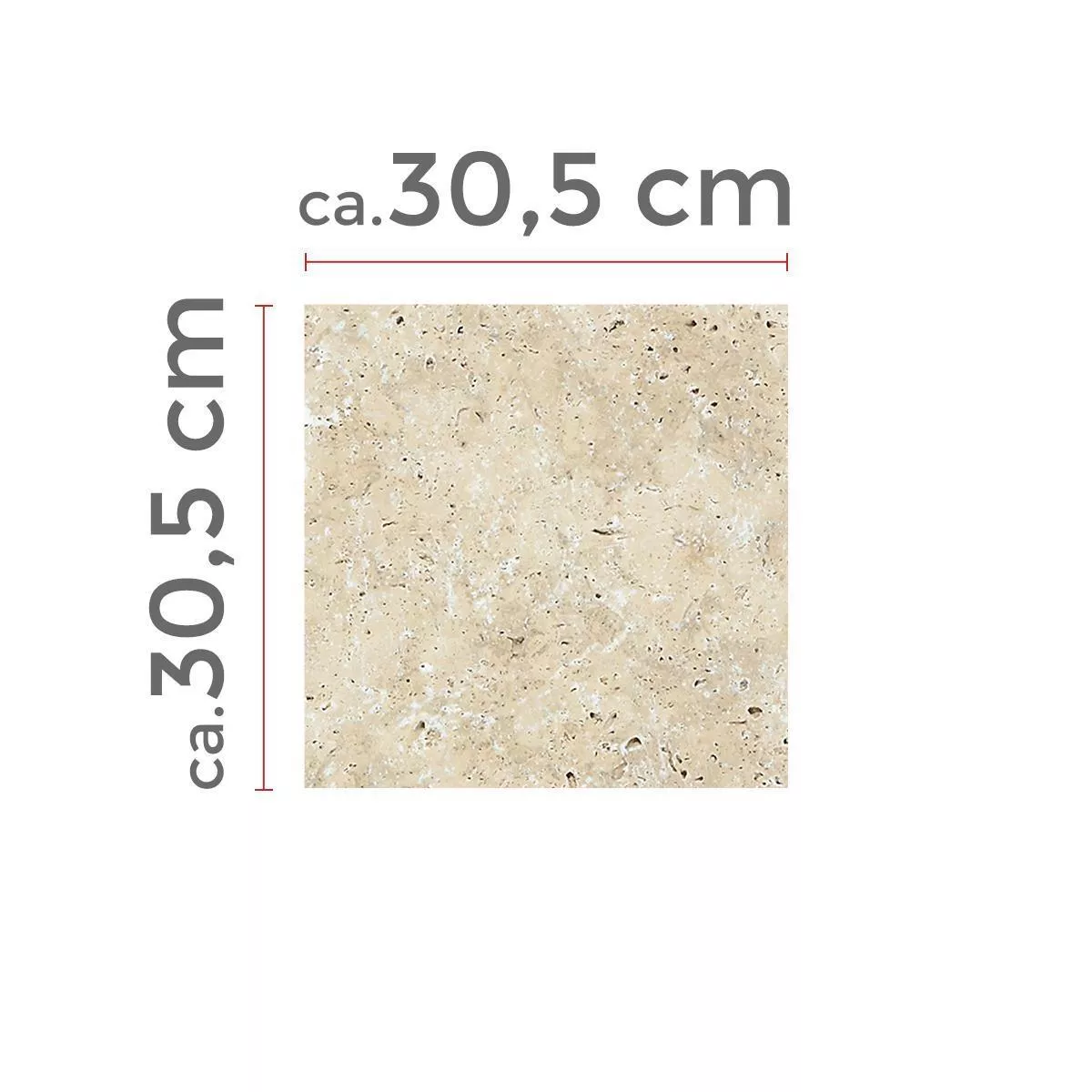 Mønster Naturstein Fliser Travertin Barga Beige 30,5x30,5cm