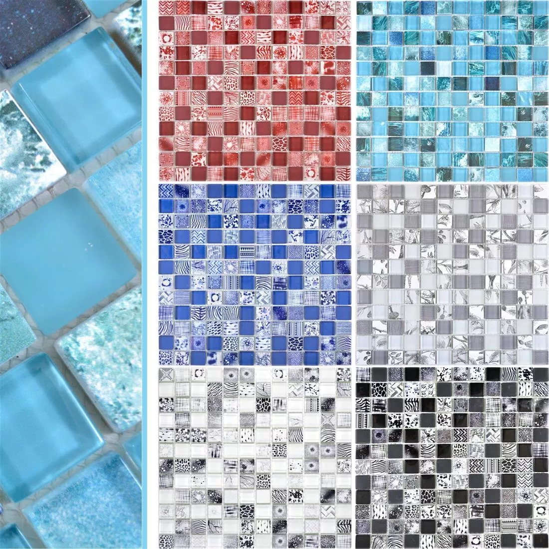 Glass Mosaikk Fliser Cornelia Retro Optikk