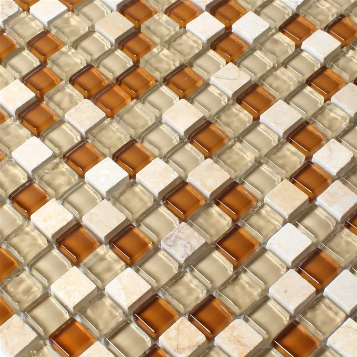 Mønster fra Mosaikkfliser Glass Marmor Brun Beige 