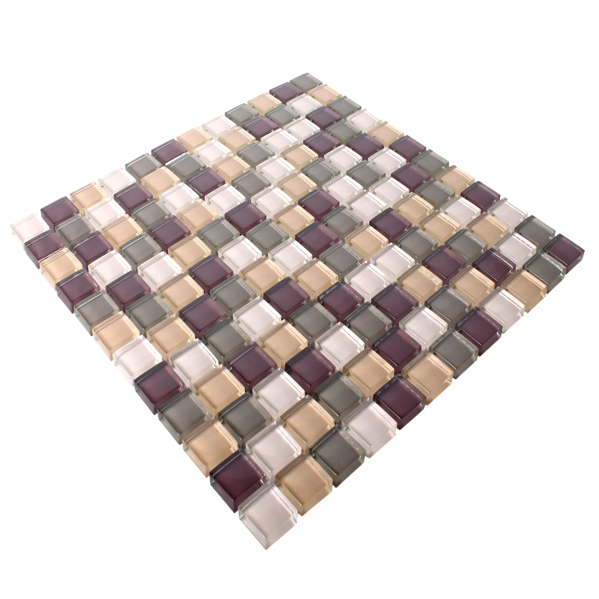 Glass Mosaikk Fliser Benjamin Fiolett Beige