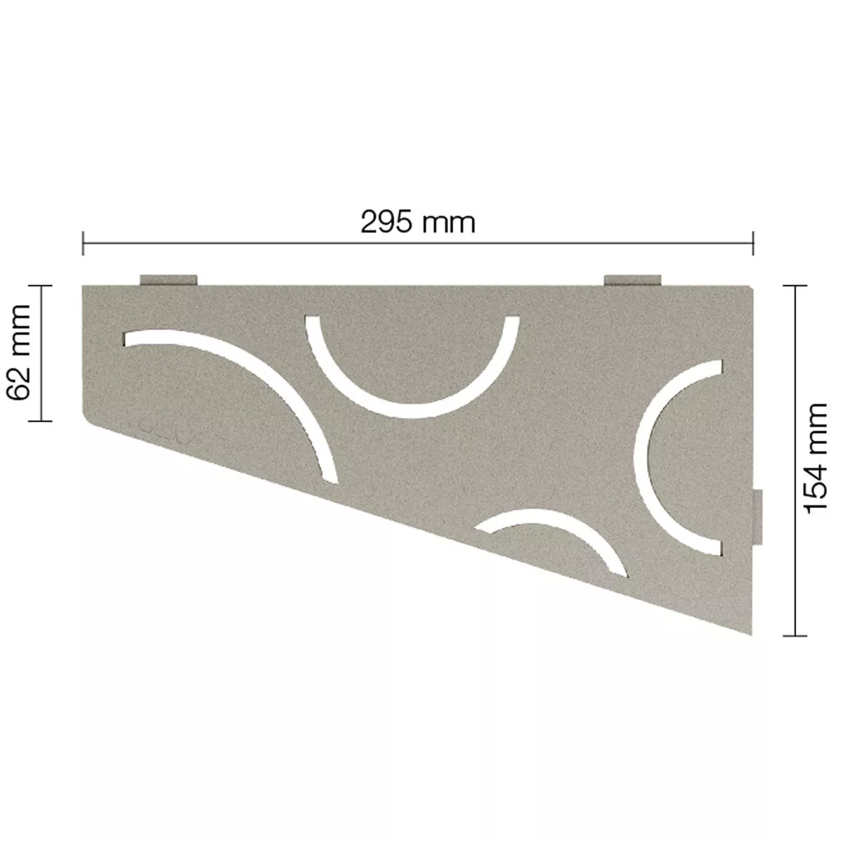 Vegghylle dusjhylle Schlüter firkantet 15,4x29,5cm Curve grå