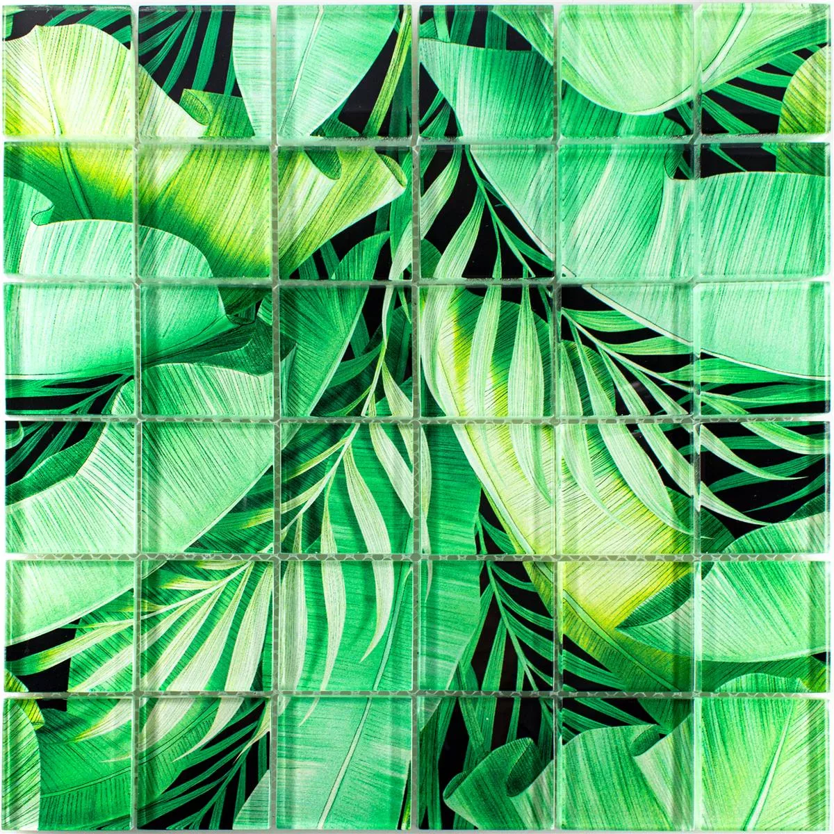 Glass Mosaikk Fliser Pittsburg Blomsteroptikk Grønn