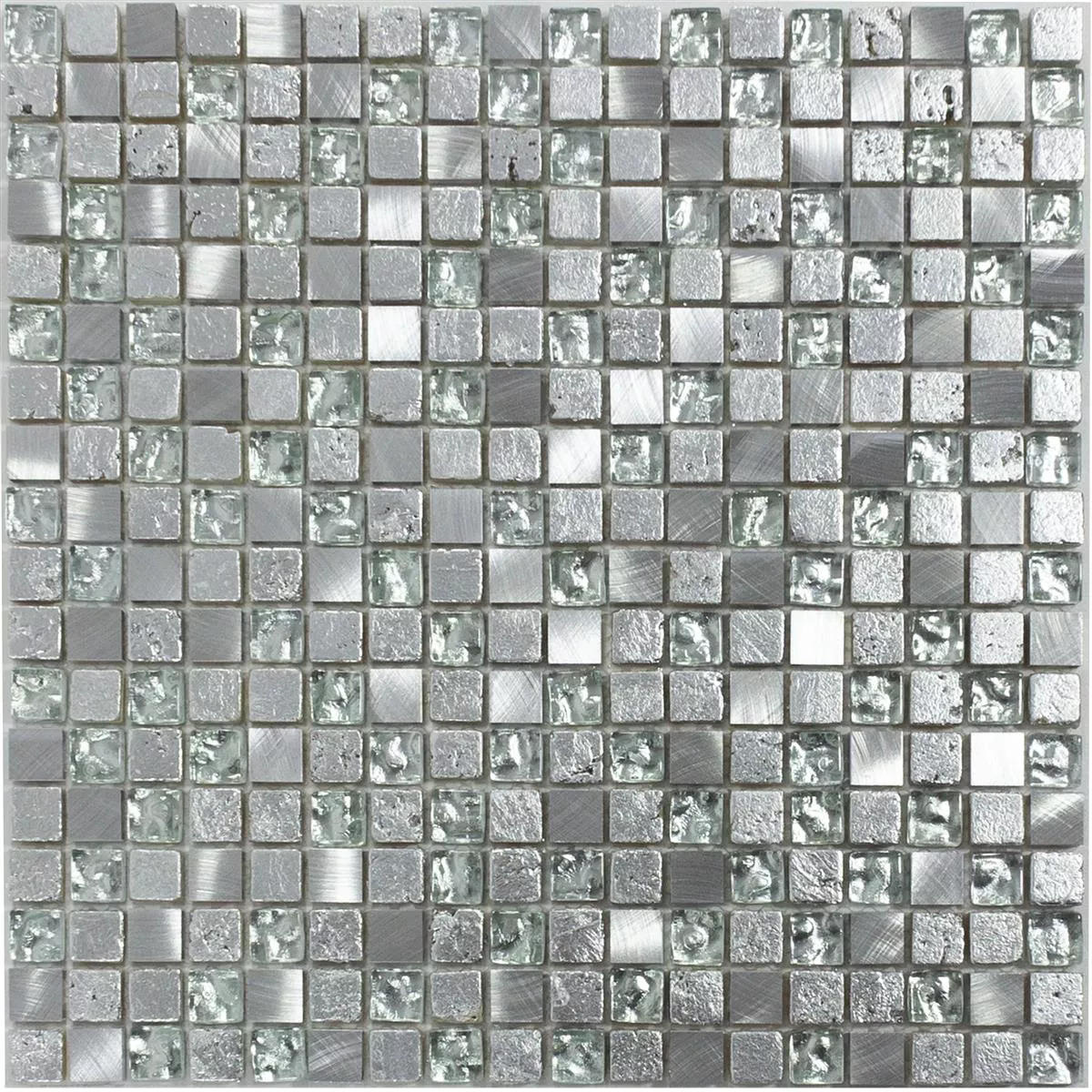 Mønster fra Glass Aluminium Harpiks Mosaikkfliser Stilo Sølv