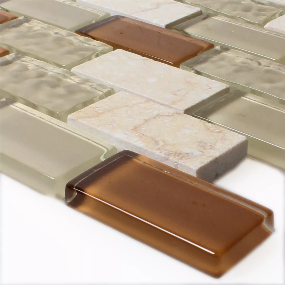 Mosaikkfliser Glass Marmor Beige Mix