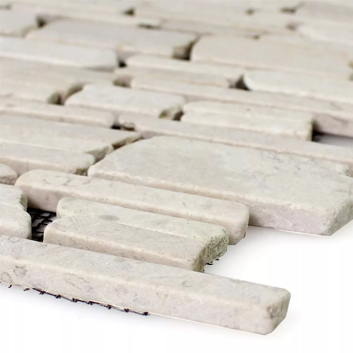 Mosaikkfliser Marmor Brick Biancone