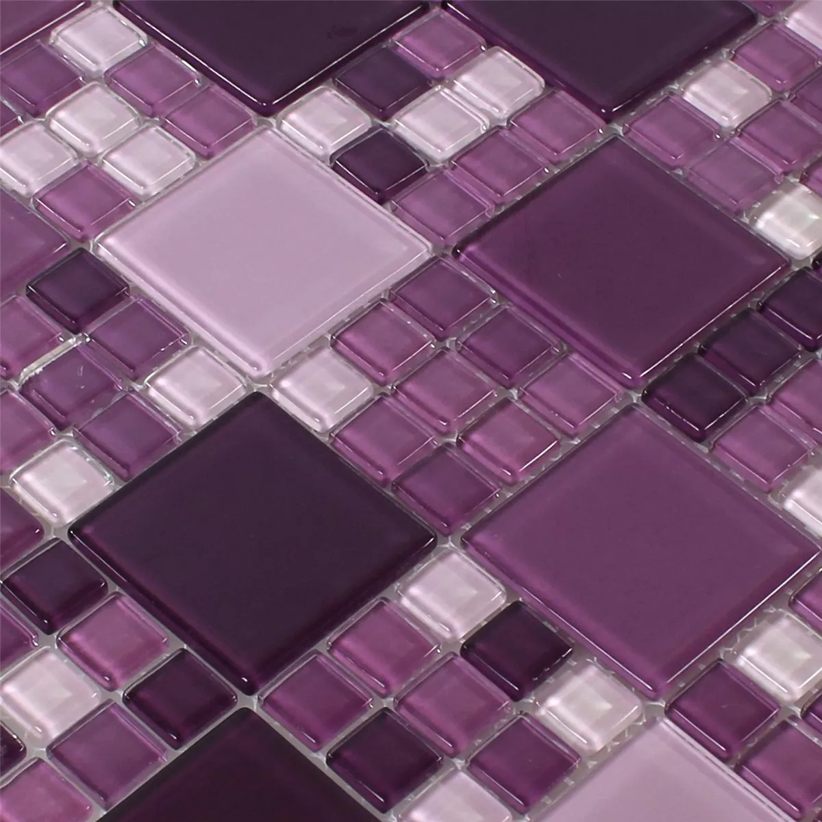 Glass Mosaikk Fliser Purple Mix