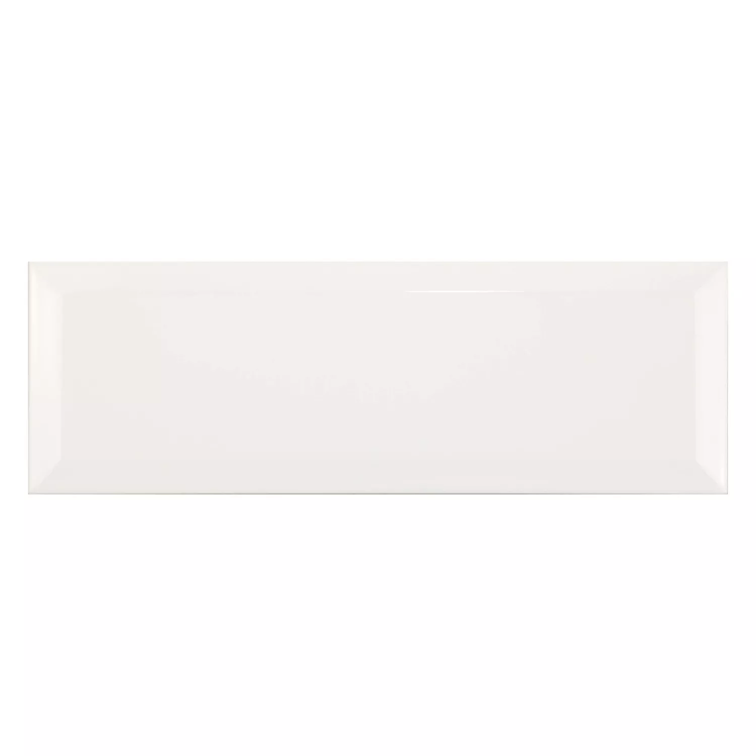 Metro flis Hvit Glitrende 10x30 cm Fasett El Paso Blanco