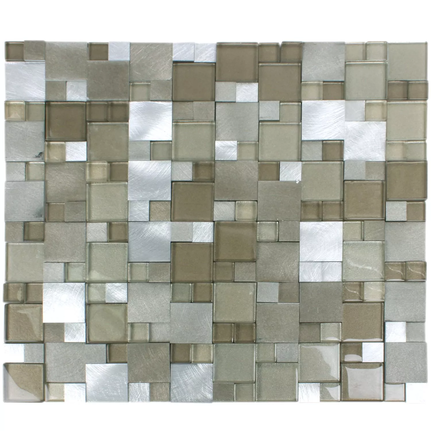 Mosaikkfliser Glass Aluminium Condor 3D Brun Mix