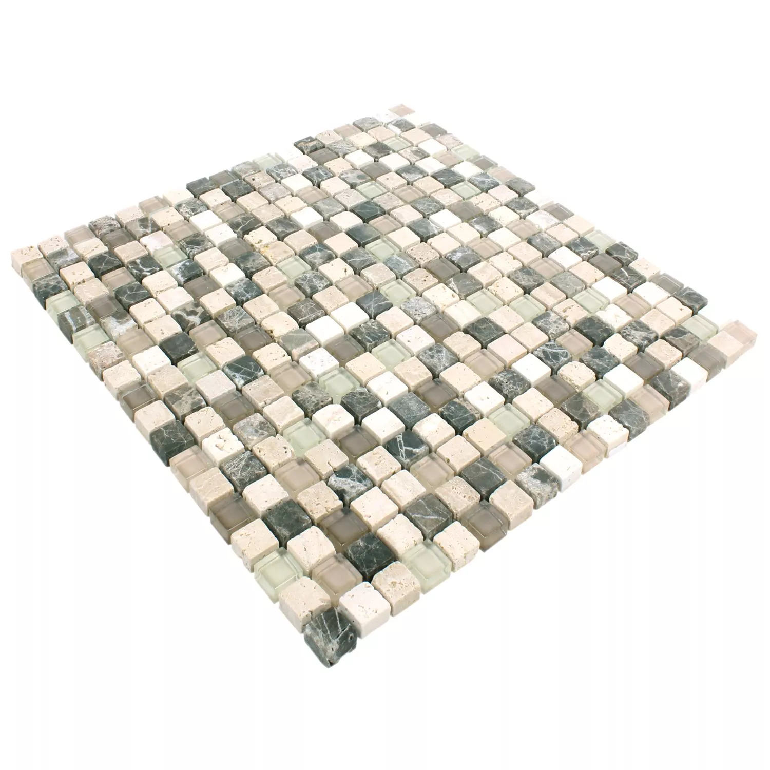 Mosaikkfliser Milos Glass Naturstein Mix Brun Beige Torget