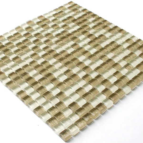 Mønster fra Glass Mosaikk Fliser Beige