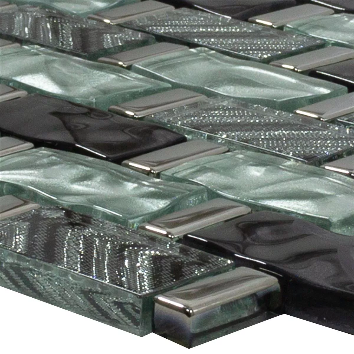 Glass Mosaikk Fliser Vancouver Bølgete Grå Blå Mix Glass Mosaikk Fliser Vancouver Bølgete Grå Blå Mix