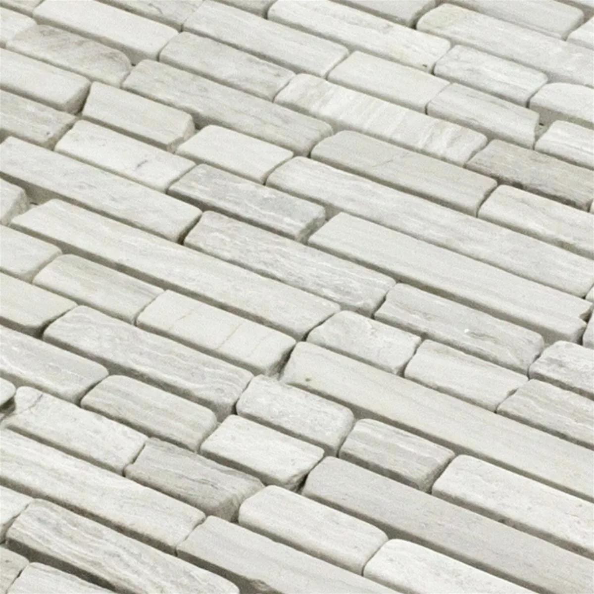 Mosaikkfliser Marmor Brick Stanley Grå