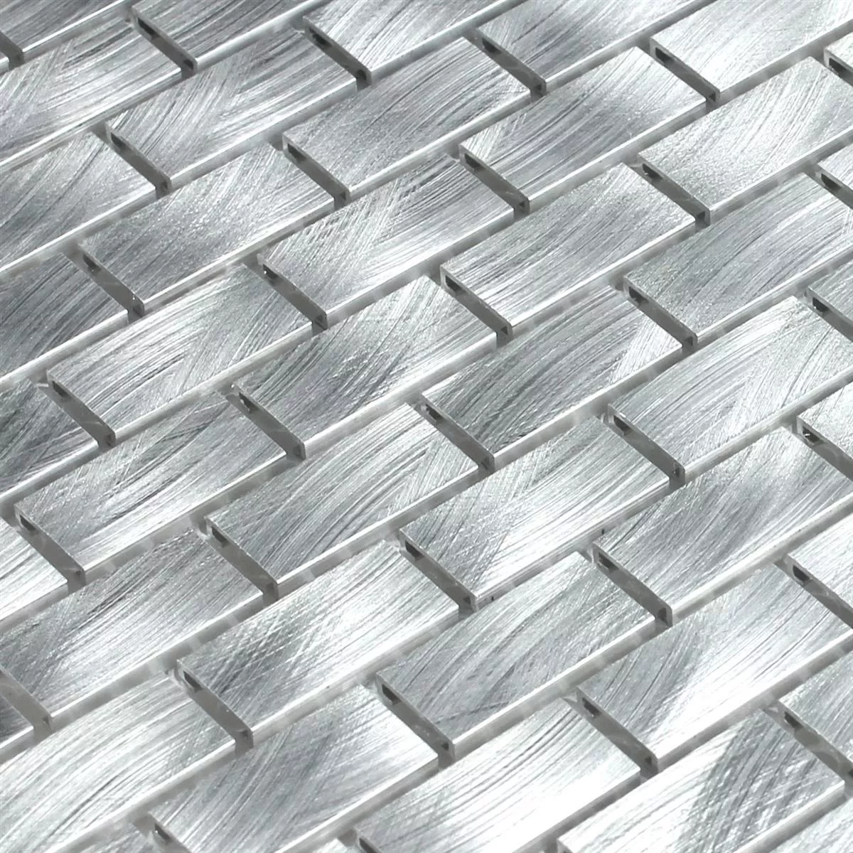 Aluminium Metall Mosaikkfliser Charmant Sølv