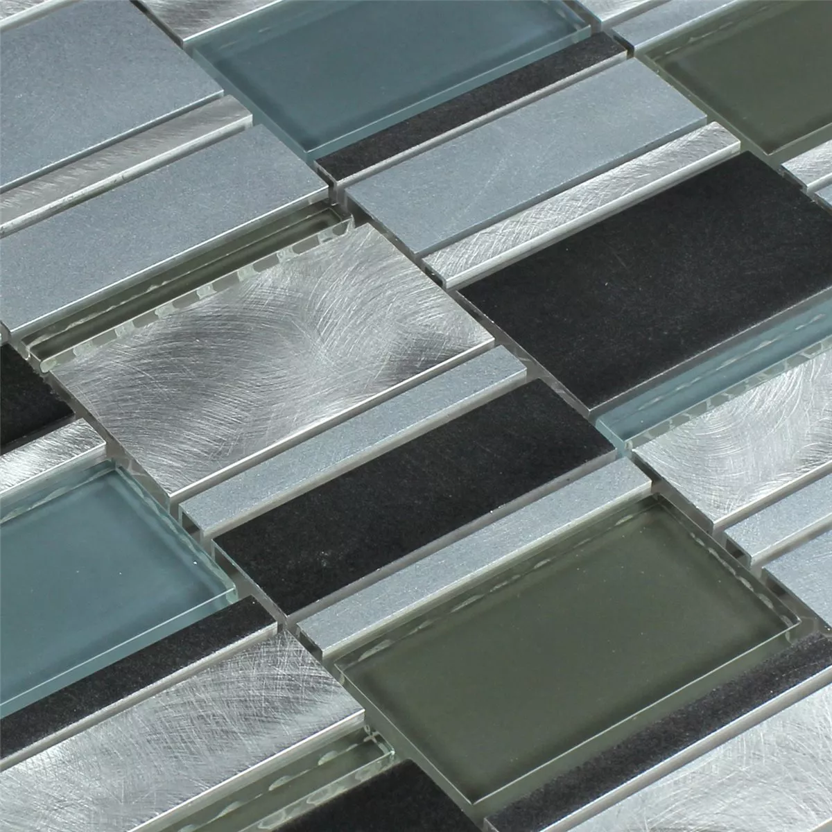 Mønster fra Mosaikkfliser Aluminium Glass Blå Mix