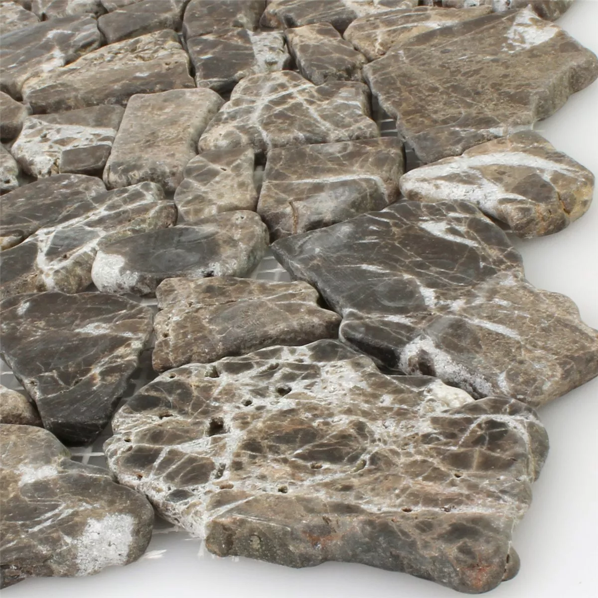 Mosaikkfliser Marmorbrudd Impala Brun Flammet Opp Mosaikkfliser Marmorbrudd Impala Brun Flammet Opp