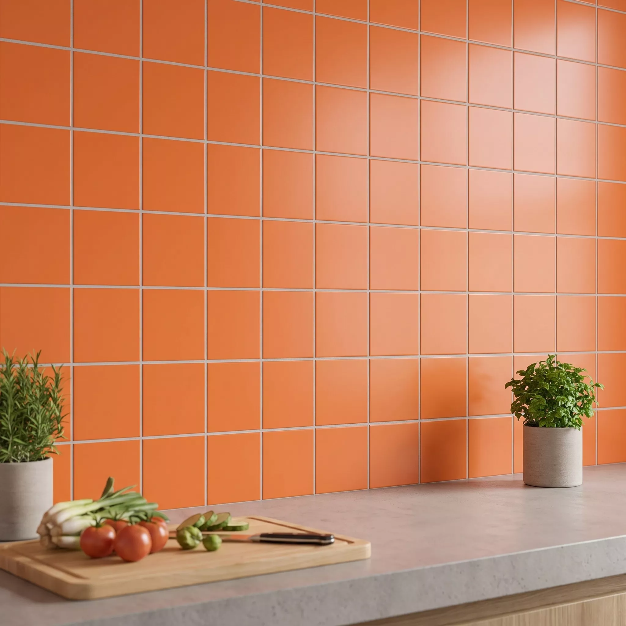Metro flis Oransje Frostet 10x10 cm Uten Fasett Freyburg Naranja