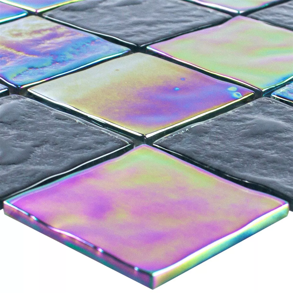 Glass Mosaikk Fliser Perlemor Effekt Darwin Svart