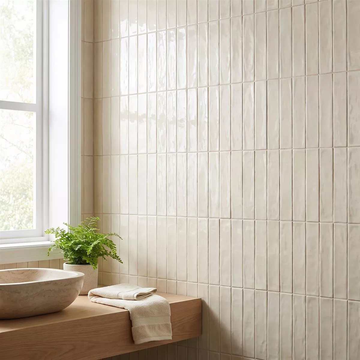 Topkapi Beige Glitrende Rustikk 10x30 cm Crema