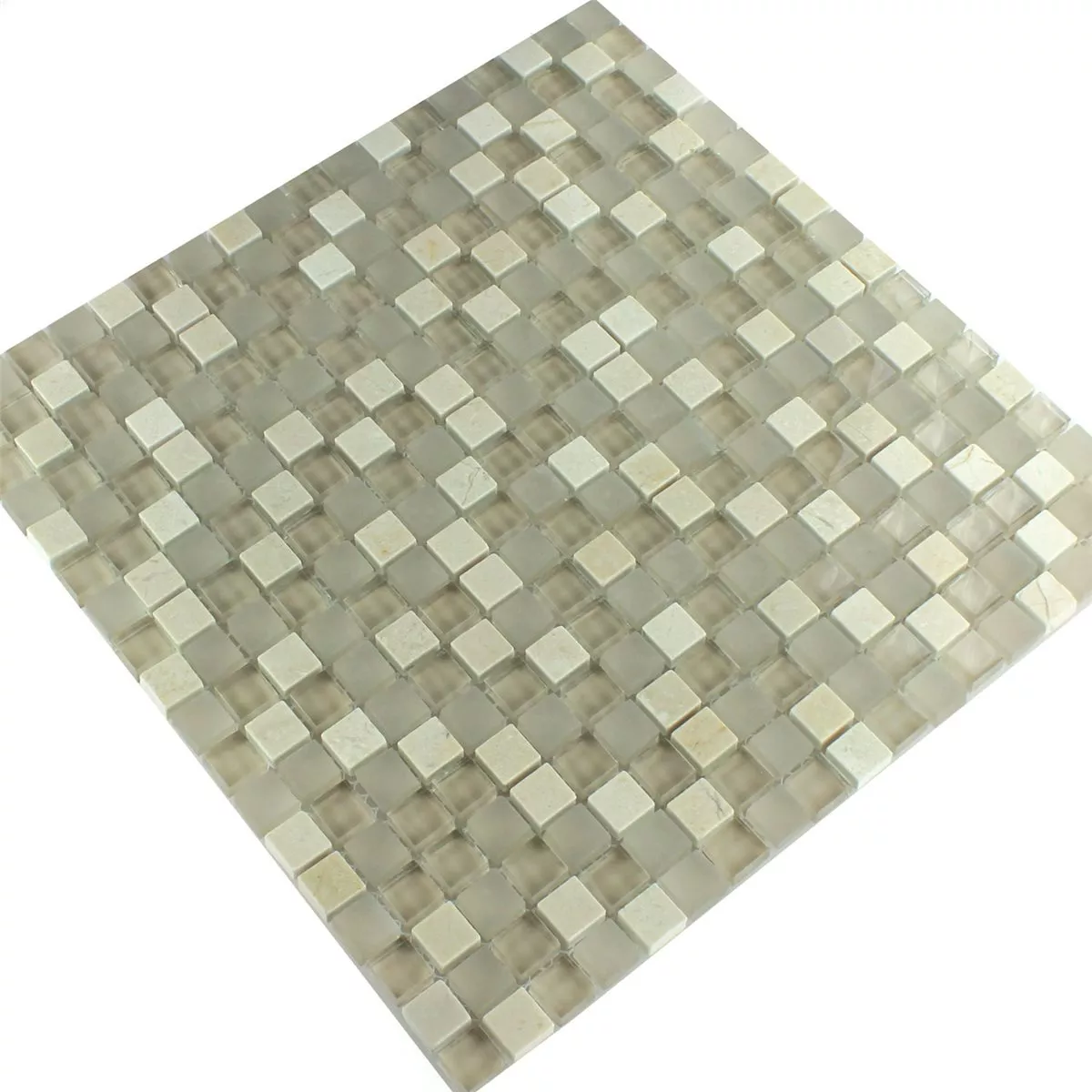 Mosaikkfliser Glass Marmor Barbuda Krem 15x15x8mm