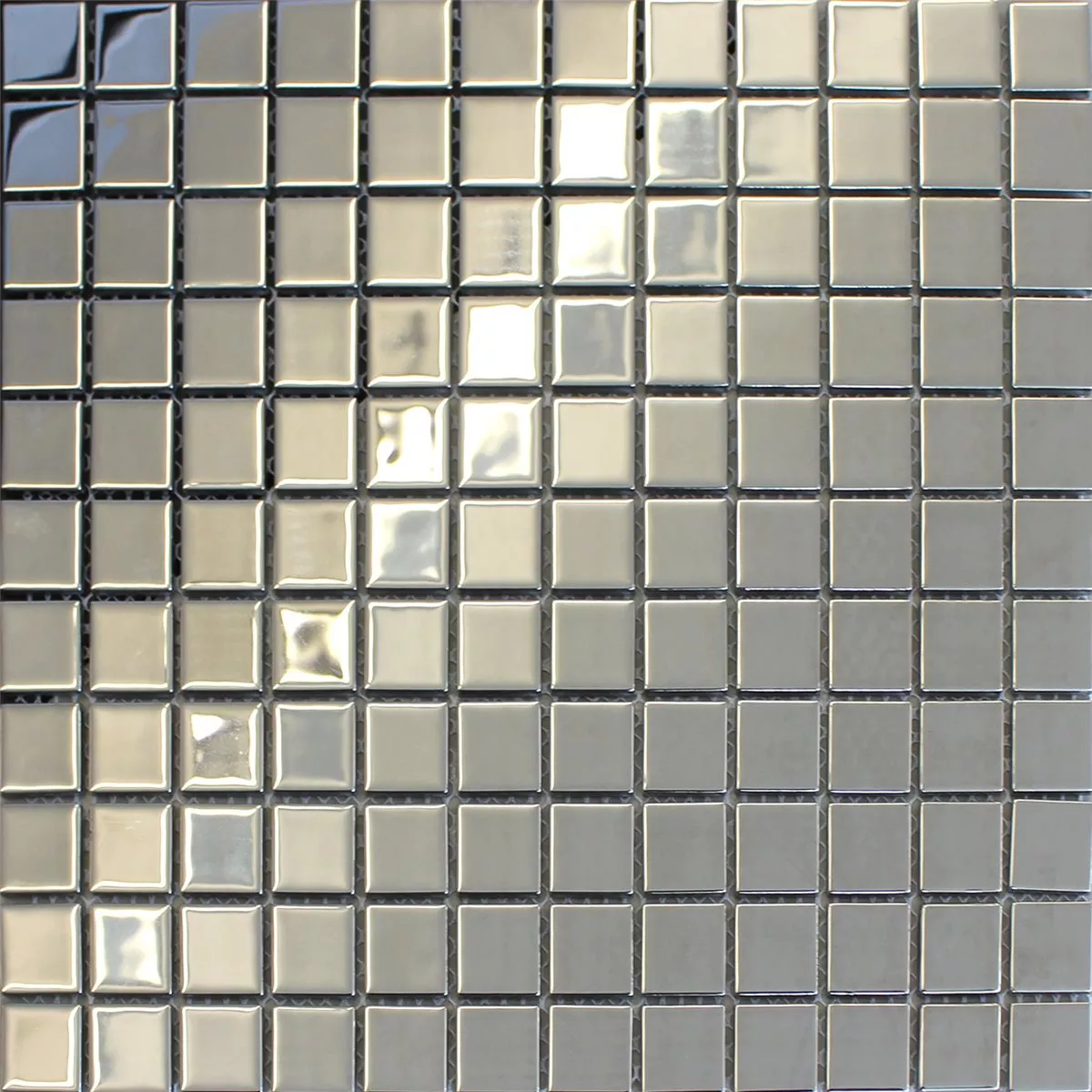 Glass Mosaikk Fliser Sølv Uni 25x25x4mm