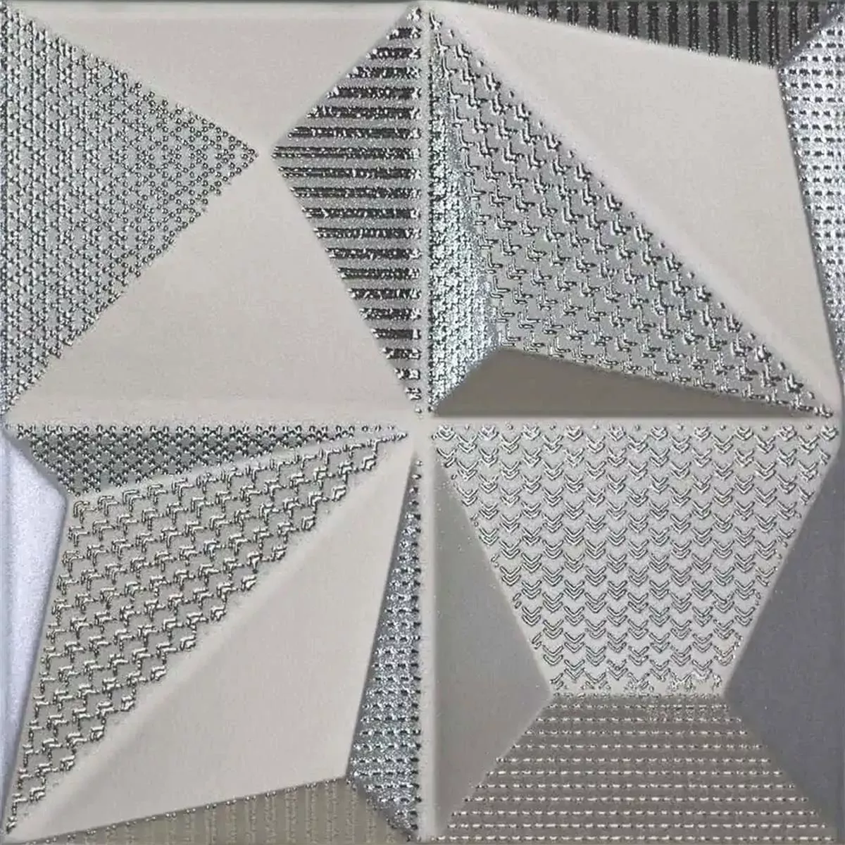 Veggfliser Skyline 3D Mix Eksklusiv Strukturert Sølv
