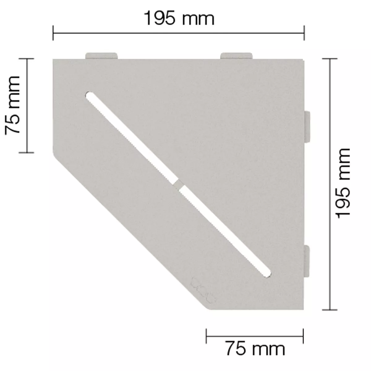 Vegghylle dusjhylle Schlüter 5eck 19,5x19,5cm Pure Beige