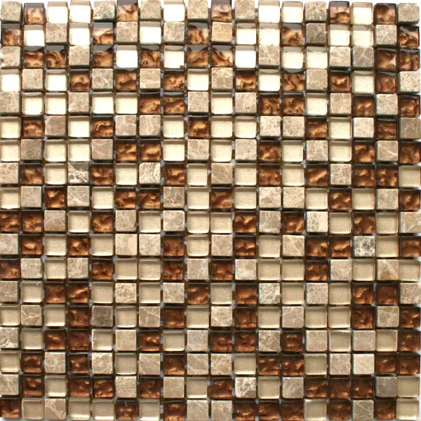 Mosaikkfliser Glass Marmor Naturstein Beige Gull