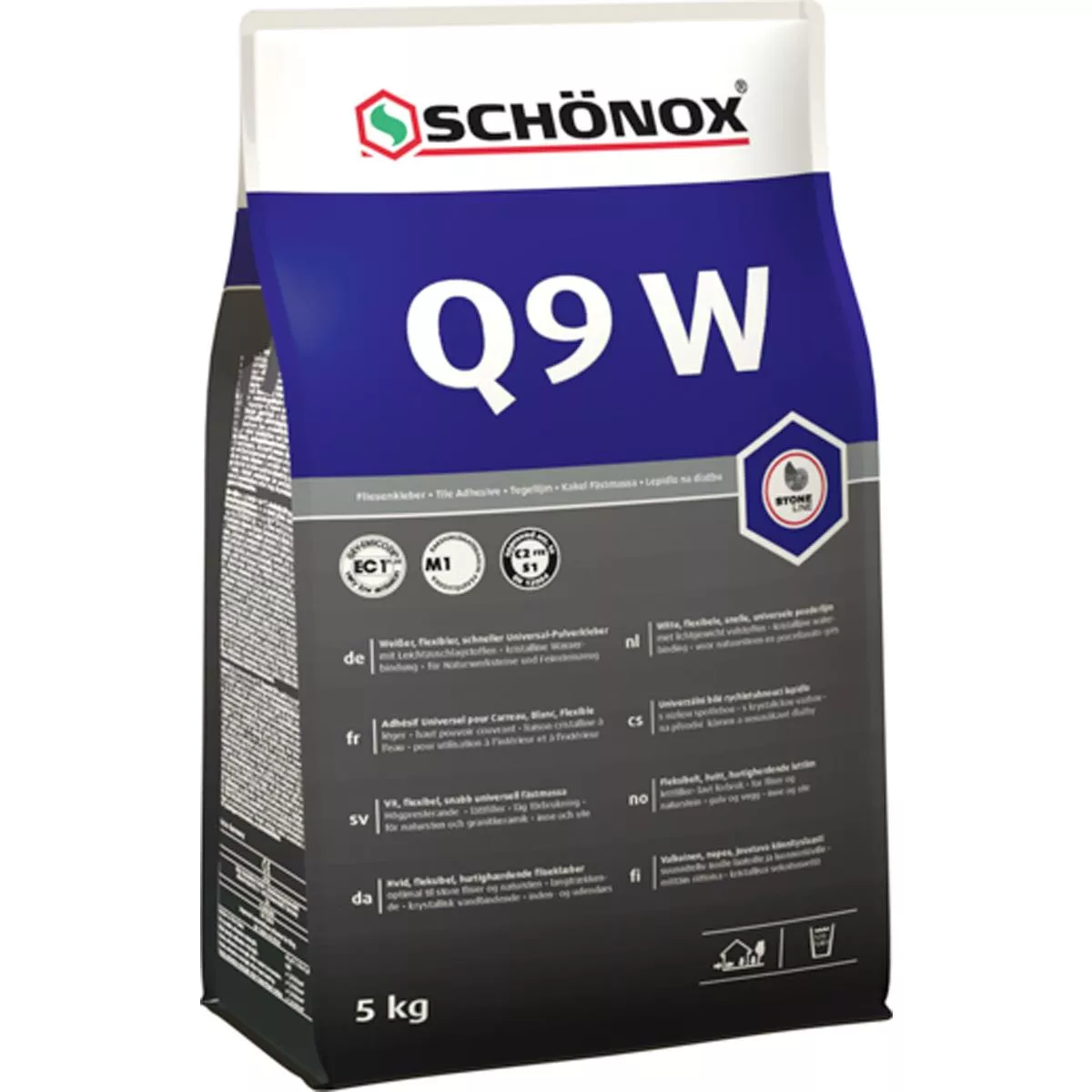 Flislim Schönox Q9 W Hvit Fleksibelt Universal Pulverlim 5 KG