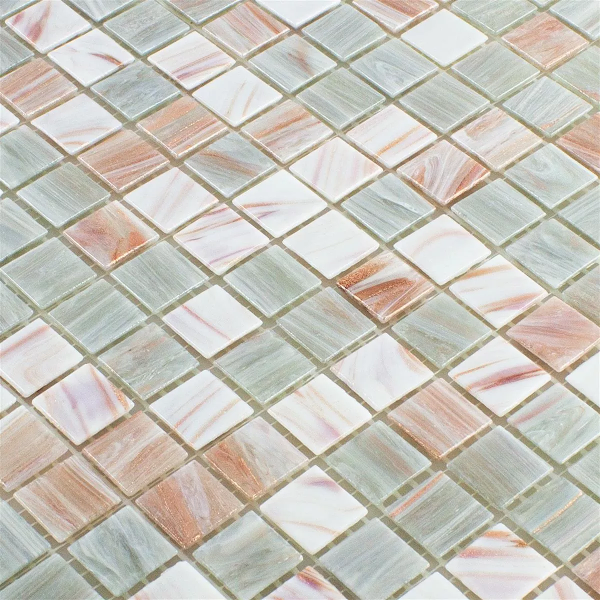 Mønster fra Glass Mosaikk Fliser Goldensilk Lys Beige