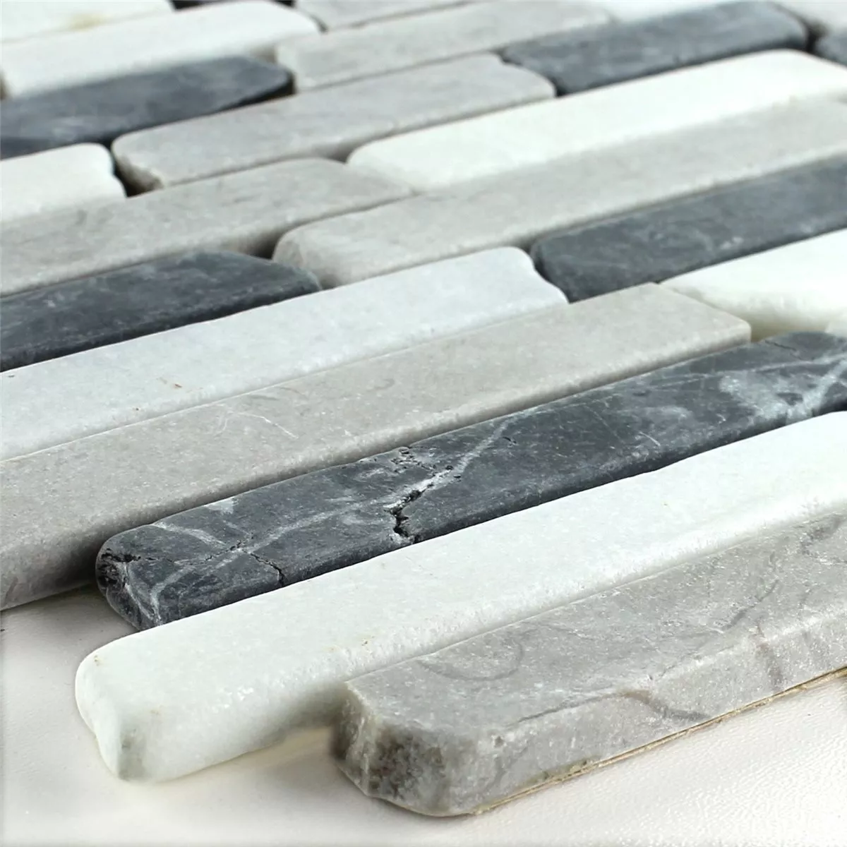 Mosaikkfliser Marmor Botticino Grey Brick