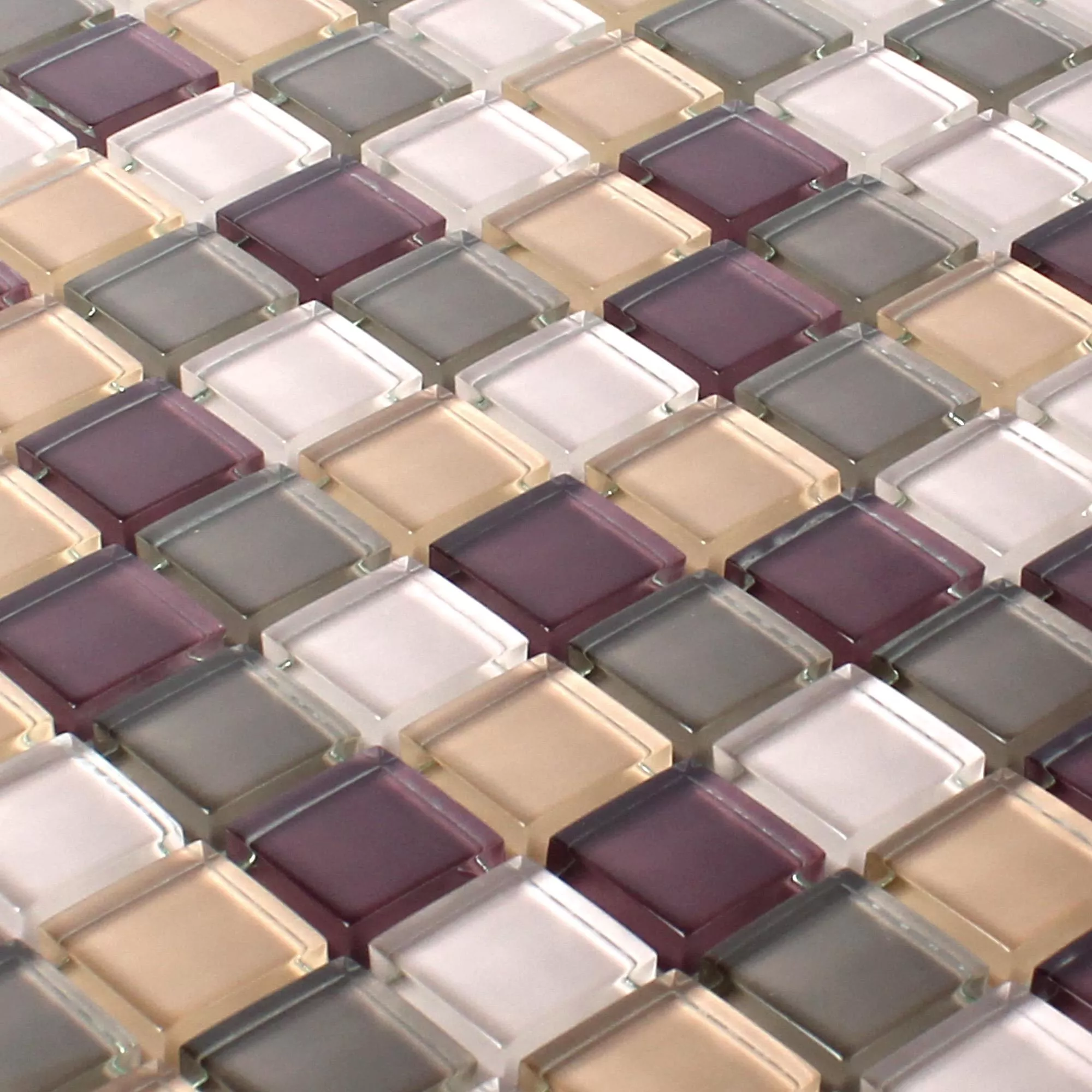 Mønster fra Glass Mosaikk Fliser Benjamin Fiolett Beige