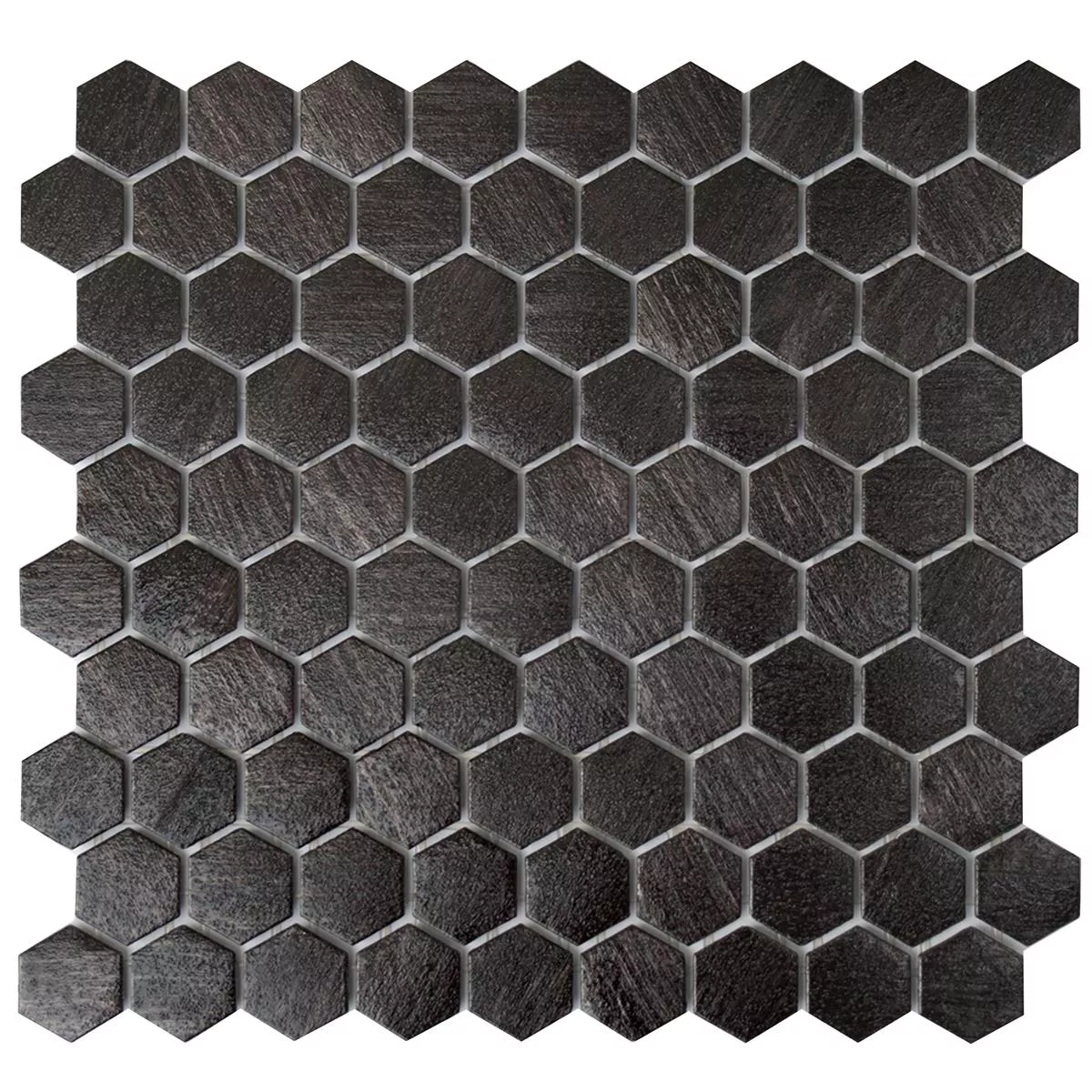 Glass Mosaikk Fliser Trend-Vi Hexagonal 2104 Antrasitt