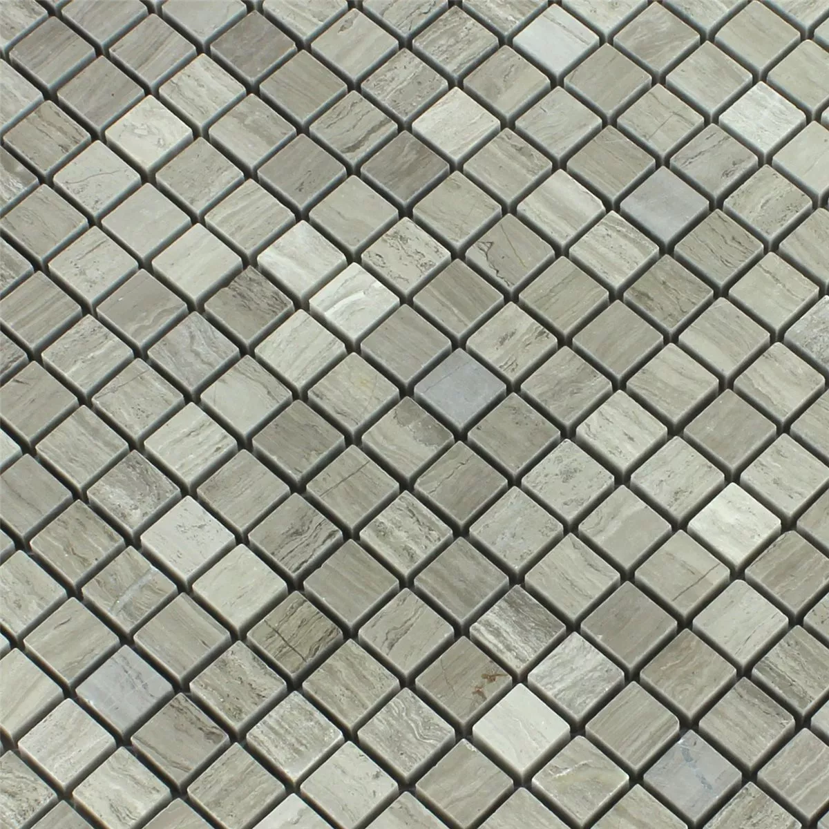 Mosaikkfliser Marmor 15x15x8mm Søle Grå Polert