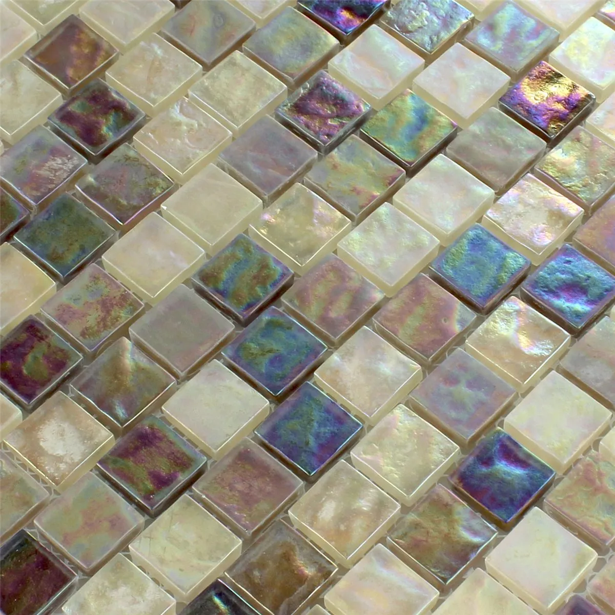 Mosaikkfliser Glass Perlemor Effekt Krem