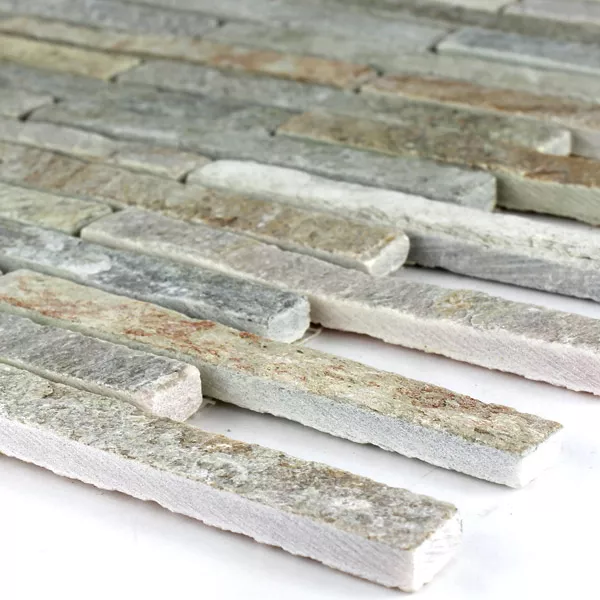 Mosaikkfliser Naturstein Kvartsitt Beige Mix Sticks