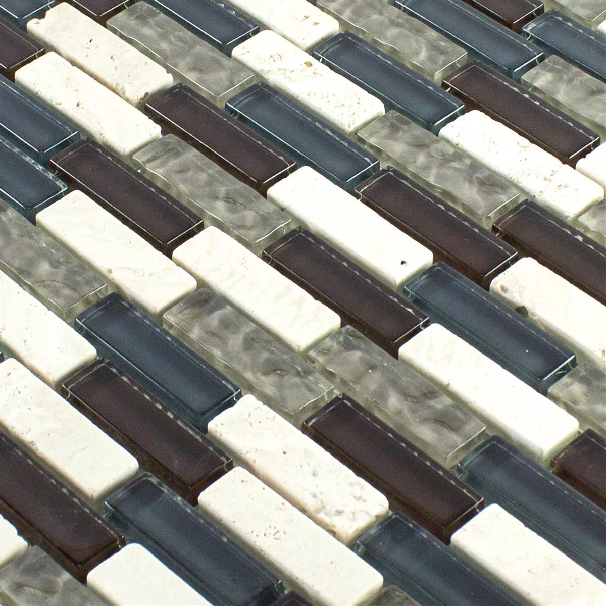 Glass Naturstein Mosaikk Estoril Brun Beige Grå